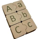 Türkçe Alfabe Eşleme, 29 Harf, Yeşil, Ahşap Alfabe Puzzle, Montessori Büyük Küçük Harf Bulmaca Oyunu