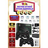 Türkçe Menülü 2.4g Kablosuz Çift Kol Retro Oyunlar 4k Game Stick 64gb Hafıza 20000 Oyun Atari