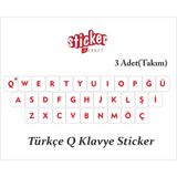 Türkçe Q Klavye Sticker Çıkartma 3 Adet(Takım)