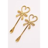 Turkco Gold Fiyonk Çay Kaşığı 6 Kişilik Modern Desenli Sarı Renkli Set