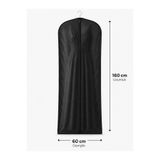 Turkco Siyah Abiye Elbise Kılıfı 60x160 cm Fermuarlı Elbise Koruma Kılıfı 1li-3lü-5li-10’lu