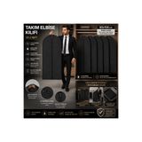 Turkco Siyah Takım Elbise Kılıfı 60x100 cm Fermuarlı Elbise Koruma Kılıfı 1’li 3’lü 5’li 10’lu