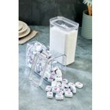 Turkco Tablet Deterjan Kristal Saklama Kabı, 3000ml Hacim, Hava Geçirmez Vakum Kapaklı, Sticker Hediyeli