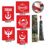 Türkçülük Sembolleri Hint Kınası İle Geçici Dövme Yapma Seti