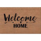 Türkeli Kapı Önü Paspası Kaymaz Ağır Tabanlı Welcome Home Desen Dekoratif , Kolay Temizlenir (45X70 Cm) Kod T9 - Kahverengi - Beyaz - 45 x 70 cm