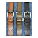 Türker DERİ 3'lü Avantajlı Set %100 Hakiki Deri Erkek Kot Kemeri 4.5cm Manda Derisi Düz