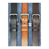 Türker DERİ 3'lü Avantajlı Set %100 Hakiki Deri Erkek Kot Kemeri 4cm Manda Derisi Düz