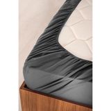 Türker Tekstil Pamuklu Çift Kişilik Fıtted Lastikli Çarşaf (180x200+25cm) - 180 x 200 - Antrasit Gri