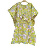 Turkındıa Hardal Sarısı & Bebek Pembe Kaftan Elbise Pareo (6-8 Yaş)- Kız Çocuk - 6 - 9 Yaş - Renkli