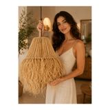 Turkish Belkıs Rattan Rattan Bambu Hasır Makrome Sarkıt Avize 40x50 cm