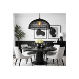 Turkish Belkıs Rattan Rattan, Bambu, Hasır Sarkıt Avize Siyah Çap: 40 Cm