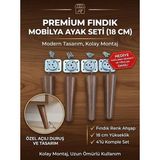 TURKISHRUG KINGDOM 4'lü Ahşap Konik Ayak 20 cm Gürgen Baza Ayağı Tv Ünitesi Ayağı Mobilya Ayağı - Şarap Kızılı - 18 cm