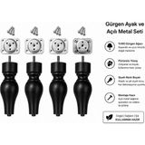 TURKISHRUG KINGDOM 4'lü Ahşap Torna Ayak 18 cm ve 30 cm Gürgen Baza Ayağı Tv Ünitesi Ayağı Mobilya Ayağı - Siyah