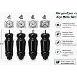 TURKISHRUG KINGDOM 4'lü Doğal Gürgen Ahşap Torna Ayak 18 Cm- 30 cm Gürgen Baza Ayağı Tv Ünitesi Ayağı Mobilya Ayağı - Siyah