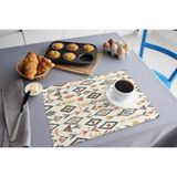 TURKISHRUG KINGDOM Desenli Suya Dayanıklı Polyester Masa Matı - 30 x 40 - Çok Renkli