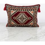 TURKISHRUG KINGDOM Şark Köşesi Sırt Dayama Minderi Geleneksel Etnik Desenli (Sünger Dahil) 48X68X10 cm Fermuarlı - Bordo