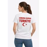 Türkiye Ay Yıldız Baskılı Taraftar Forma T-Shirt - Beyaz