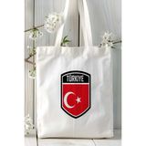 Türkiye Bayrak Bayrak Baskılı Bez Çanta Omuz Çantası Model