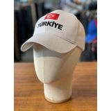 Türkiye Bayrak Nakışlı Fileli Unisex Beyzbol Cap Şapka Beyaz