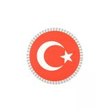 Türkiye Bayrak Yuvarlak - Cırt - Patch - Peç - Arma - 8 cm