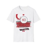 Türkiye Bayraklı Maç Günü Taraftar Baskılı Beyaz Üniseks Pamuk Tişört - Xlarge