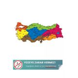 Turkiye Bolgeler Haritasi, Renkli Harita, Yuzeye Zarar Vermeyen Yapiskansiz Sihirli Akilli Kagit