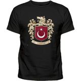 Türkiye Büyük Bozkurt Logo Baskılı Siyah Tişört - 7 Yaş