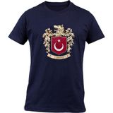 Türkiye Büyük Bozkurt Logo Baskılı Tişört - Lacivert - 2XL