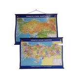 Türkiye Çift Taraflı Siyasi ve Fiziki Haritası 50X70 cm - 50 x 70 cm