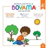 Türkiye Diyanet Vakfı Yayınları Değerlerimizle Boyama Kitabı - Sevgi Saygı Dürüstlük - Arapça-İngilizce-Japonca-Türkçe