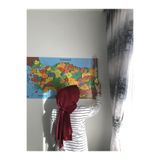 Türkiye Haritası Akıllı Kağıt Tahta Yazı Tahtası Özel Baskılı Renkli Dekoratif 118x56 Cm