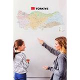 Türkiye Il Ilçe Haritası Yazı Tahtası Akıllı Kağıt Tahta Kalem Hediyeli Dekoratif 70x150cm Şeffaf