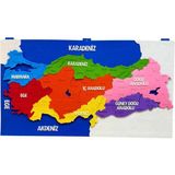Türkiye Iller/bölgeler Haritası Interaktif - Renkli - Keçe Eğitim Materyali (İnteraktif) - 70 cm x 100 cm