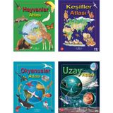 Türkiye İş Bankası Kültür Yayınları Hayvanlar Atlası-Keşifler Atlası-Okyanuslar Atlası-Uzay Atlası 4 Kitap Set