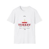 Türkiye İstanbul Kapadokya İzmir Seyahat Baskılı Beyaz Üniseks Pamuk Tişört - Medium