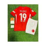 Türkiye Kenan Yıldız Kırmızı Çocuk Forması 4'Lü Set (Euro 2024 Patch)