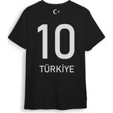 Türkiye Milli Takım Baskılı %100 Pamuk Premium Siyah Tişört - XL