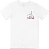 Türkiye Milli Takım Cep Logo Tasarımlı Beyaz Tişört; Xl