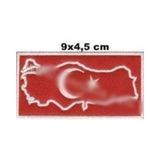 Türkiye Türk Bayrak Nakış Işleme Arma Patch Peç 4,5X9 Cm