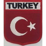 Türkiye Türk Bayrak Nakış Işleme Arma Patch Peç 6,5×8 Cm Siyah