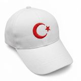 Türkiye Yazılı Türk Bayraklı Atatürk Nakışlı Mikro Pamuklu Kumaş Spor Yazlık Şapka (Beyaz)