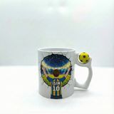 Türkiye'de Tek Futbol Toplu 3D Tasarım Kupa Bardak/Kişiye Özel Kupa Bardak/Sarı Kırmızı/Sarı Laciver/Siyah Beyaz Taraftar (Sarı Lacivert Temalı)