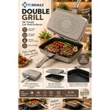TÜRKMAZ Double Grill - 36 cm Çift Taraflı Ayrılabilir Özel Döküm Izgara Tava