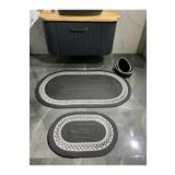 Türkmen Ev Tekstil jüt Hasır Büyük Boy4 lüBanyo Takımı ,Banyo paspas takımı, Banyo sepeti ,Paspas, sepet takımı, dekor
