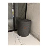 Türkmen Ev Tekstil SiyahHasır 40 x 45 Kapaklı Çamaşır sepeti ,Kirli Sepeti ,Oyuncak Sepeti ,Kapaklı Sepet,Banyo Sepeti