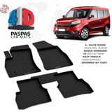 Türkmen Fiat Doblo 2 4d Havuzlu Paspas 2010 ve Üzeri - Siyah