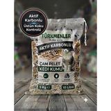 Türkmenler Flora Doğa Aktif Karbonlu Çam Pelet Kedi Kumu Tozsuz 10LT 5kg - 10 litre