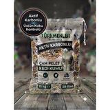 Türkmenler Flora Doğa Aktif Karbonlu Çam Pelet Kedi Kumu Tozsuz 30LT 15KG - 30 litre