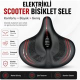 Türkmopet Elektrikli Scooter Bisiklet Sele Konforlu Büyük Geniş 30 x 30 Siyah Renkli Tasarım