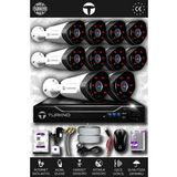 TURKNO 10 Kameralı Galia 10 Dış Kamera Set 2 TB HDD Full HD Gece Görüşlü Güvenlik Kamerası Sistemi